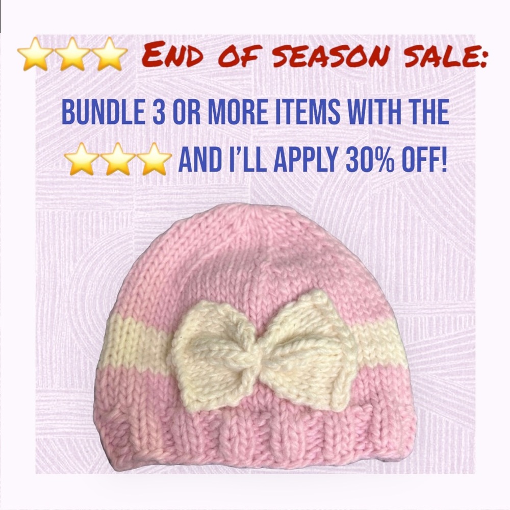 The Blueberry hill - Winter beanie pink and cream - M